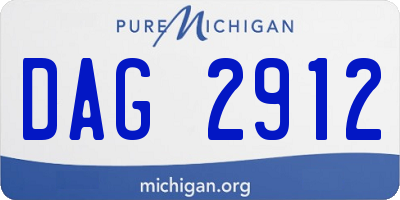 MI license plate DAG2912
