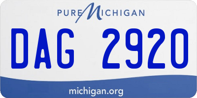 MI license plate DAG2920