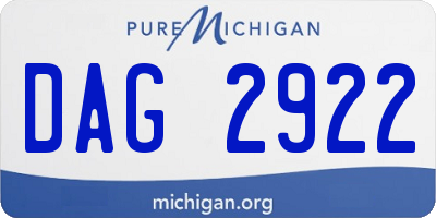 MI license plate DAG2922