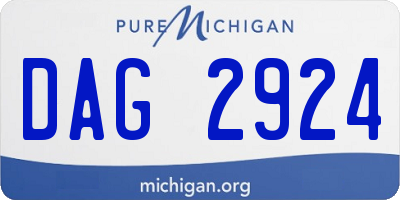MI license plate DAG2924