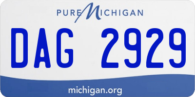 MI license plate DAG2929