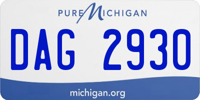 MI license plate DAG2930