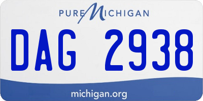 MI license plate DAG2938