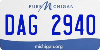 MI license plate DAG2940