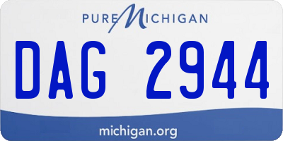 MI license plate DAG2944