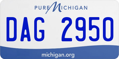 MI license plate DAG2950