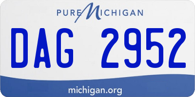 MI license plate DAG2952