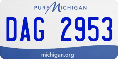 MI license plate DAG2953