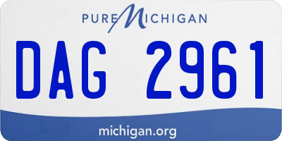MI license plate DAG2961
