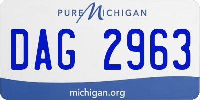 MI license plate DAG2963