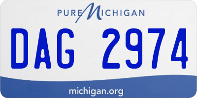 MI license plate DAG2974