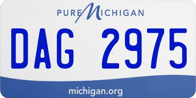 MI license plate DAG2975