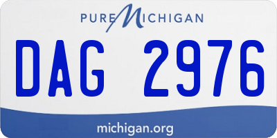 MI license plate DAG2976