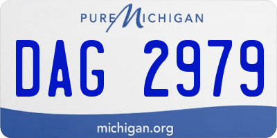 MI license plate DAG2979