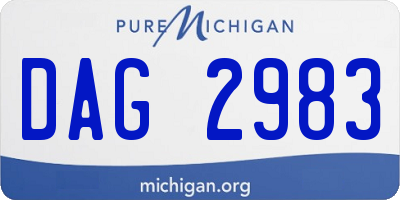MI license plate DAG2983