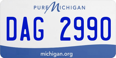 MI license plate DAG2990