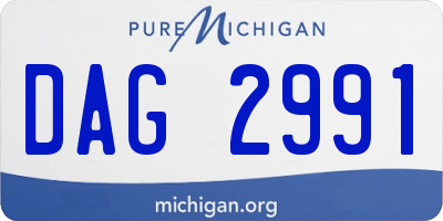 MI license plate DAG2991