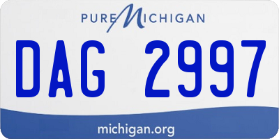MI license plate DAG2997