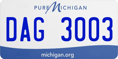 MI license plate DAG3003
