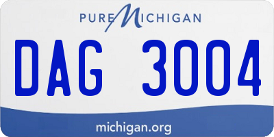 MI license plate DAG3004