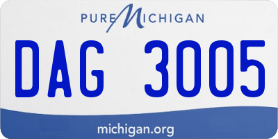 MI license plate DAG3005