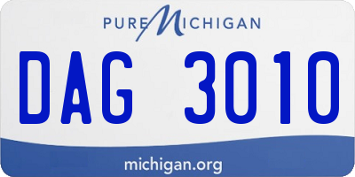 MI license plate DAG3010