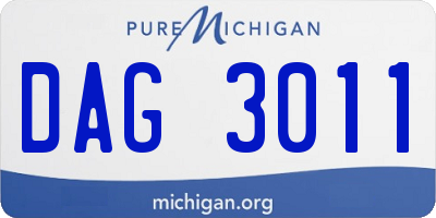 MI license plate DAG3011