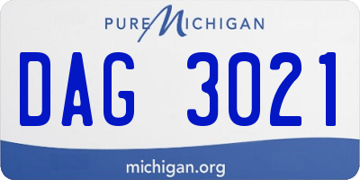MI license plate DAG3021