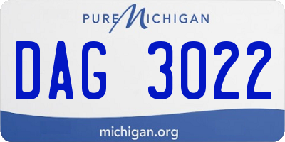 MI license plate DAG3022