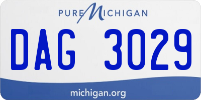MI license plate DAG3029