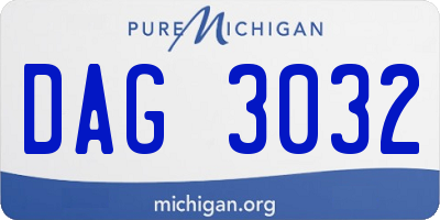 MI license plate DAG3032