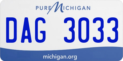 MI license plate DAG3033