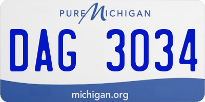 MI license plate DAG3034