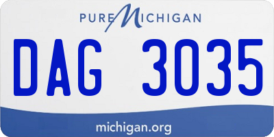 MI license plate DAG3035