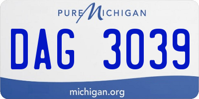 MI license plate DAG3039