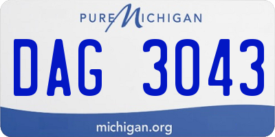 MI license plate DAG3043