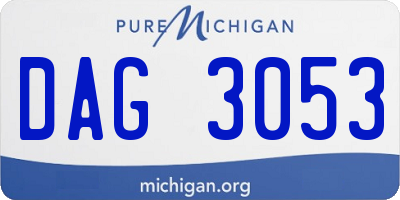MI license plate DAG3053