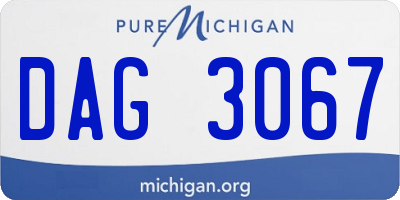 MI license plate DAG3067