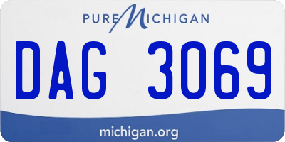 MI license plate DAG3069