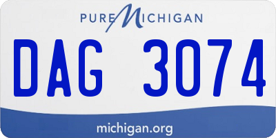MI license plate DAG3074