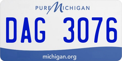 MI license plate DAG3076