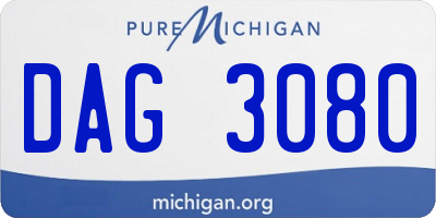 MI license plate DAG3080