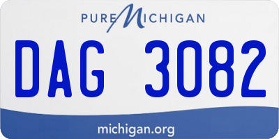 MI license plate DAG3082