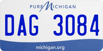 MI license plate DAG3084