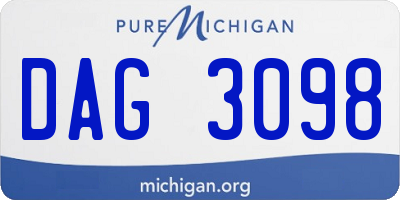 MI license plate DAG3098