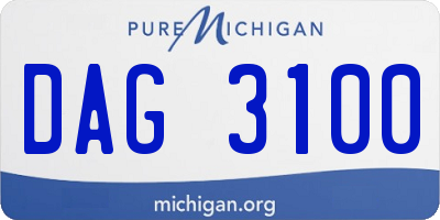 MI license plate DAG3100