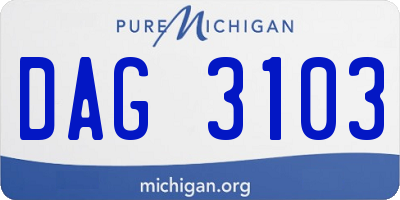 MI license plate DAG3103
