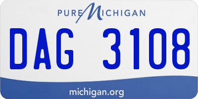 MI license plate DAG3108