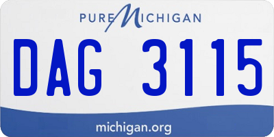 MI license plate DAG3115
