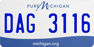 MI license plate DAG3116